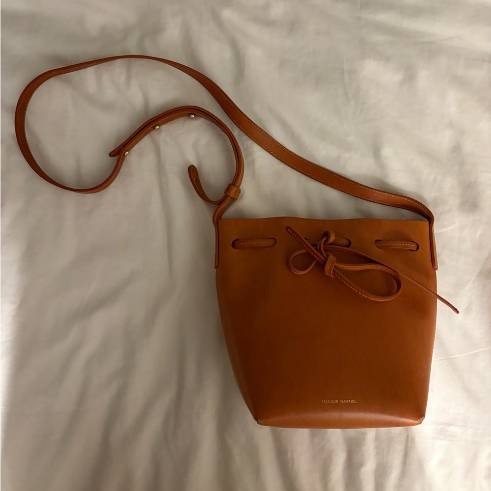 Mansur Gavriel Mini bucket bag - light brown